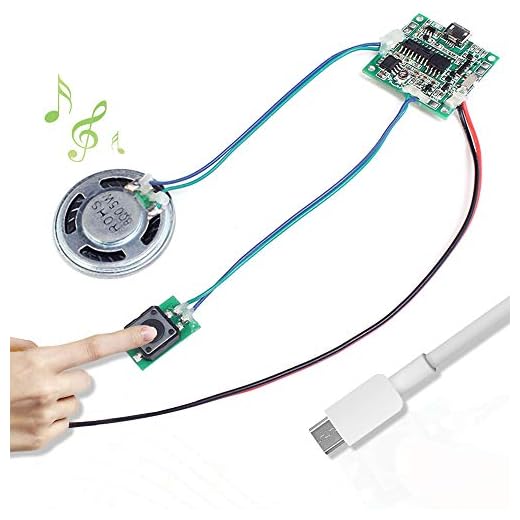 Sound Modul Tastensteuerung 8M Programmierbare MP3 WAV Musik Player Platine mit Lautsprecher für DIY Spieluhr Grußkarte Kreatives Geburtstag Festival