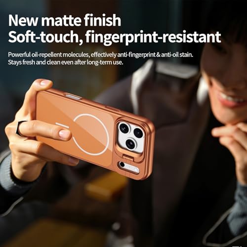 Étui de protection rigide iPhone 12 Pro orange en placage de verre avec support objectif - 5