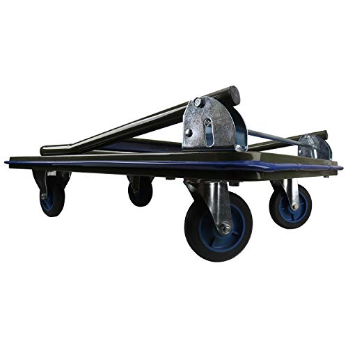 Olympia Tools 85-182 Folding & Rolling Flatbed Cart For Loading, Olive Green With Blue Bumper, 600 Lb. Load Capacity #TOP3