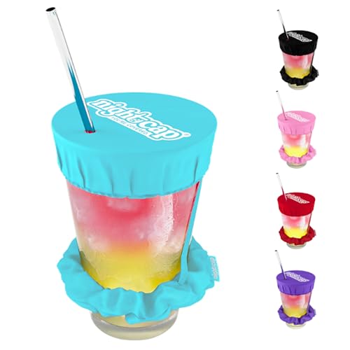 NightCap - Original Drink Cover Scrunchie As Seen on Shark Tank - Anti-Spike Drink Protector for Women - Reusable Drink Cover Scrunchie - Fits Most Cups & Glasses Washable - Teal