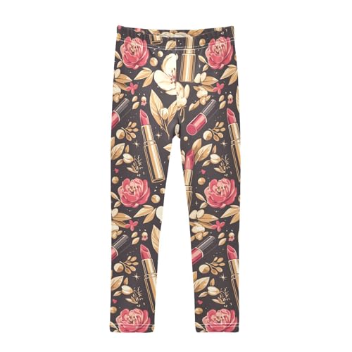 KLL Beauty Cosmetics Pattern Little Girls Cotton Pants Soft Full Length Athleisure Pants Exercise