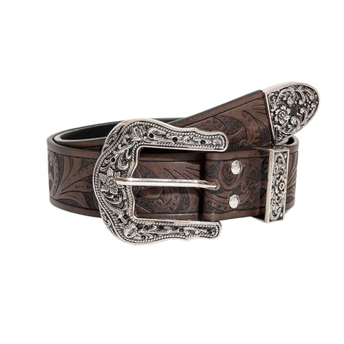 Ceinture marron sculptée : l'accessoire denim robuste et ajustable pour homme. - 2
