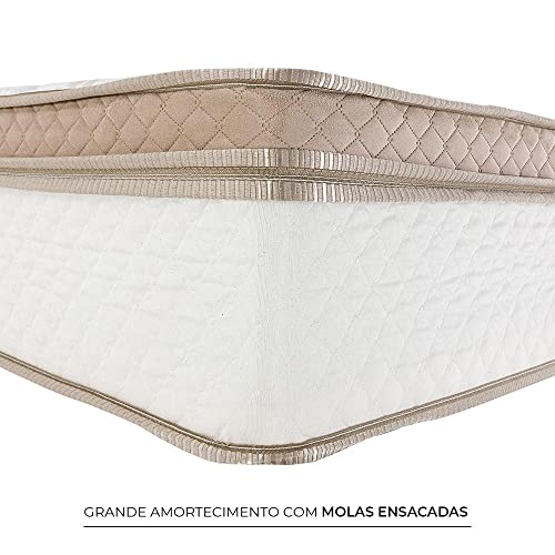 Colchão Herval Queen Pallace Bambu, 32x158x198 cm, Molas Ensacadas