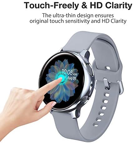 Yolovie (4 Pack) Screen Protector Case Compatible for Samsung Galaxy Watch Active 2 40mm Silicone Bumper Protective Shell Face Cover (Active2 40mm Clear/Silver/Black/Rosegold)