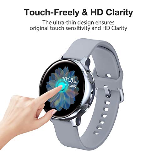 Yolovie (4 Pack) Screen Protector Case Compatible for Samsung Galaxy Watch Active 2 40mm Silicone Bumper Protective Shell Face Cover (Active2 40mm Clear/Silver/Black/Rosegold)