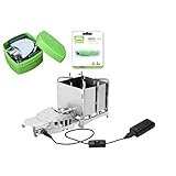 LeTkingok BRS-116 Outdoor Portable Camping Wood Stove with Blower Charcoal Stove Barbecue Burner