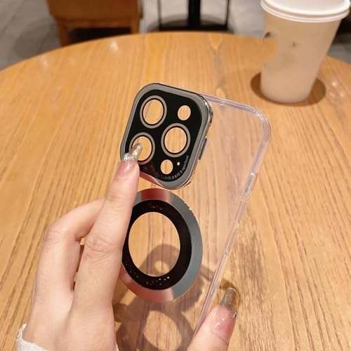 Coque iPhone 13 Pro transparente violette avec support d'objectif