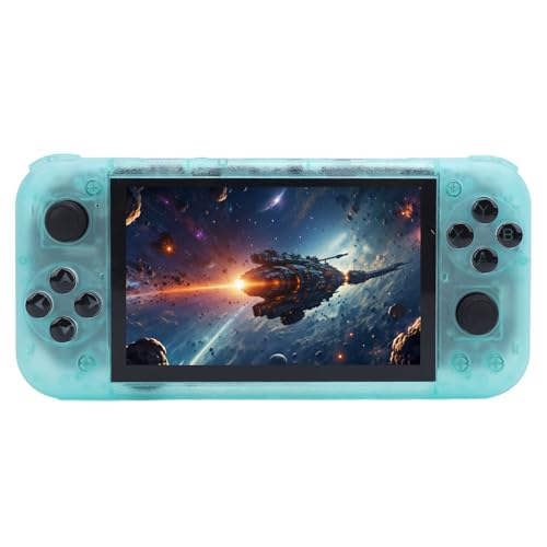 Drfeify Consola de Juegos Portátil, Consola de Juegos Retro ABS con Memoria de 128 GB, Pantalla de 5 Pulgadas, Ideal para Jugadores y Amantes de los Retro (Verde Transparente)