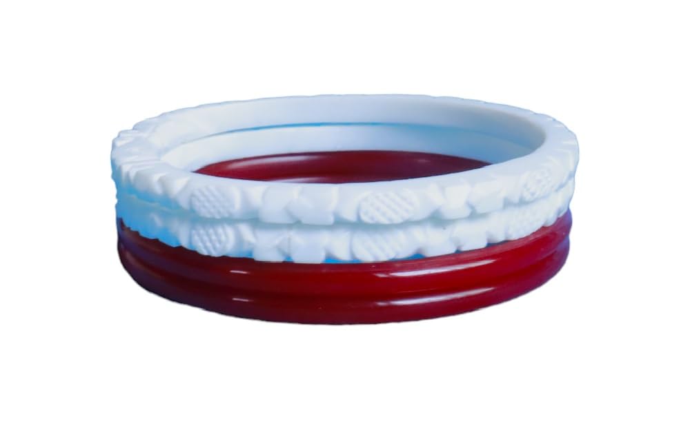 PK Sons Modhu Design Moger mukh Narrow White Shakha Pola Bangles Set For Women (2.2) (B0CZJVXQVY) Amazon Price History, Amazon Price Tracker