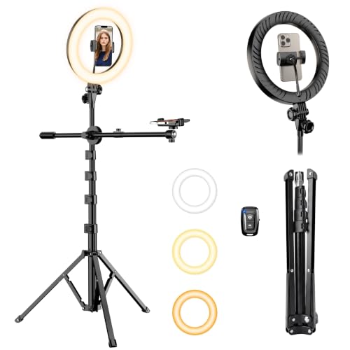 Upgrade Tripod Ring Light Stand with 2 Telescopic...