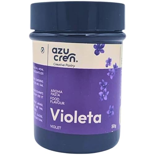Azucren, Aroma de Violeta en Pasta para Repostería, Concentrado para Aromatizar y Potenciar Bizcochos, Cupcakes, Galletas, Rellenos, y Todos los Postres, 50 Gr