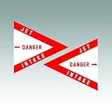 RDW Pair Jet Intake Danger Sticker - Die Cut - Decal Warning air Force f16 10.40' x 10.00'
