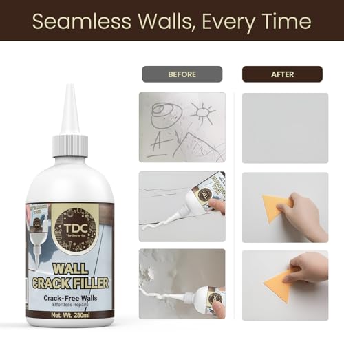 Image of The Decor Co. Wall Crack Filler Tube | Mending /Gap /Hole Filler | Plastering Cream | Repairing Ointment | Plaster Repair Paste (Pack of 1, 250g)