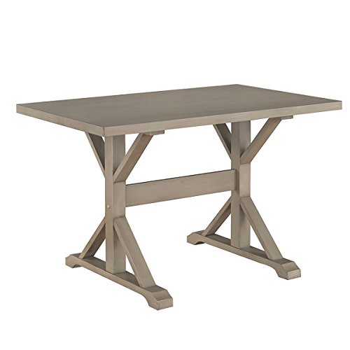 Carolina Chair & Table Florence 30 X 48 Trestle Table, Weathered Gray #TOP19