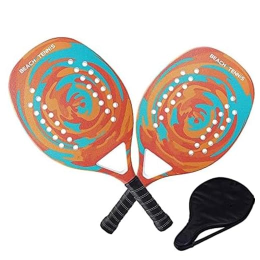 Kit 2 Raquetes Para Beach Tennis Profissional Em Fibra Carbono Com Capas Protetoras - Camewin (Laranja)