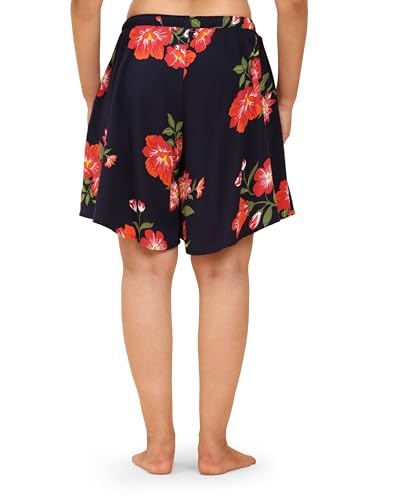 Image of B STORIES Women's Flared Shorts - Culottes with Pockets|Soft Viscose Lounge & Beach Wear|Mid-Rise Elastic Waistband|Casual Indo-Western Half Pants|Summer Resort & Everyday Wear for Women