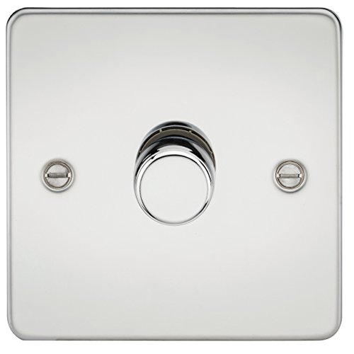 Knightsbridge Flat Plate 1G 2 Way 40-400W Dimmer - Polished Chrome