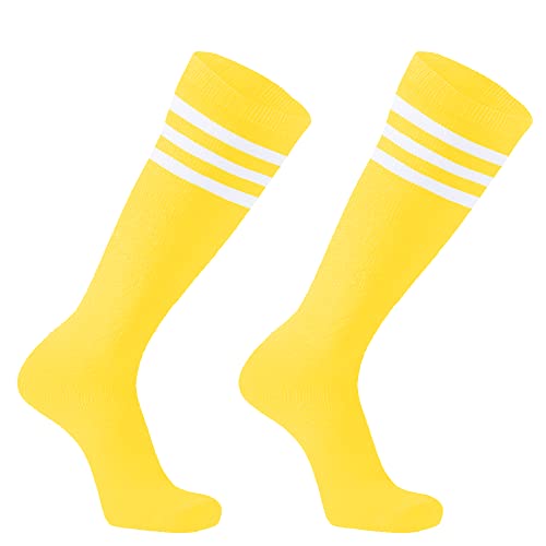 Image of DOOVID Casual Knee High Socks for Women Tube Socks Elasticity Athletic Socks Thin Stripe Knee High Stockings