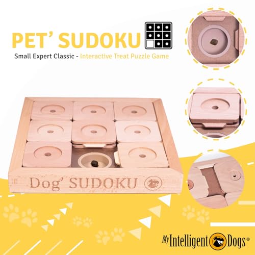 My Intelligent Dogs Interaktives Hundespielzeug Intelligenz Sudoku Small Expert - Intelligenzspielzeug für Hunde & Katze - Interaktives Spielzeug Hund, Katzenspielzeug - Denkspiele für Hunde