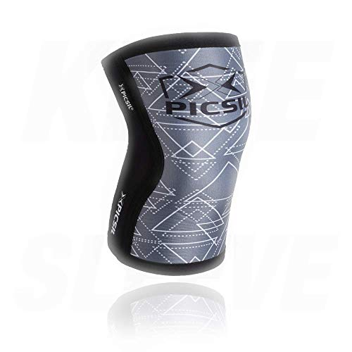 PICSIL Kniebeschermers (1 PA) - 5 & 7 mm kniebeschermers - kniebeschermers voor gewichtheffen, functionele sport (7 mm - medium, grijs)