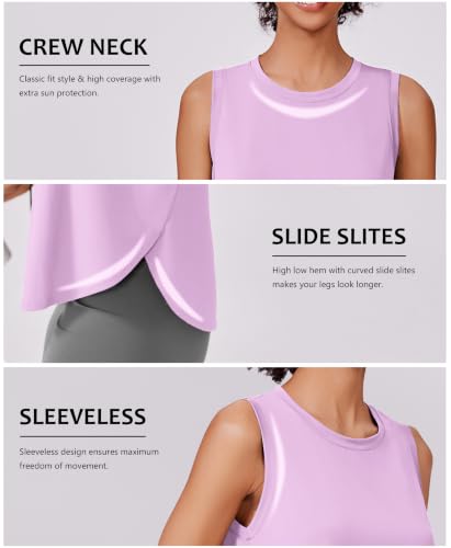 Image of PINSPARK Workout Tank Tops Woman Ice Silk UPF 50+ Athletic Yoga Shirts