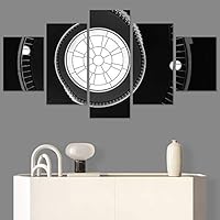 SIGNWIN 5 Panel Canvas Wall Art Solid Structures for Home Decorations Ready to Hang - 60