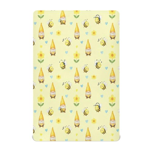 Sábanas para niños pequeños, gnomo de abeja miel para apicultor, ropa de cama para niños de 39 x 27 pulgadas