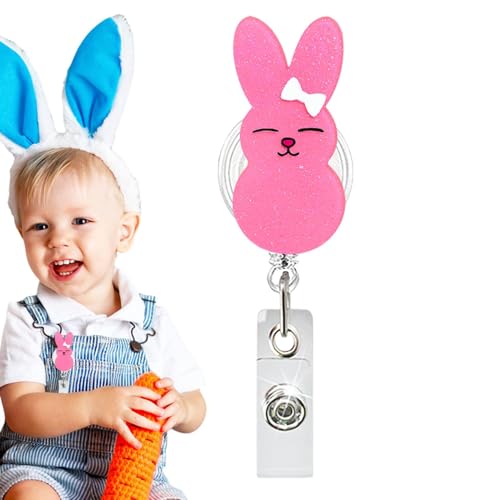 Opilroyn Kaninchentür ID, Kaninchen-Ausweishalter - Cartoon Acryl Ringbar...