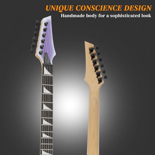 Image of Ktaxon 39 inch Electric Guitar with 20Watt Amp for Beginners, Gradient Purple