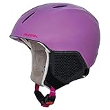 weichem Mikrofleece. Alpina Carat LX Kinderskihelm (Größe: 54-58 cm, 53 Berry)