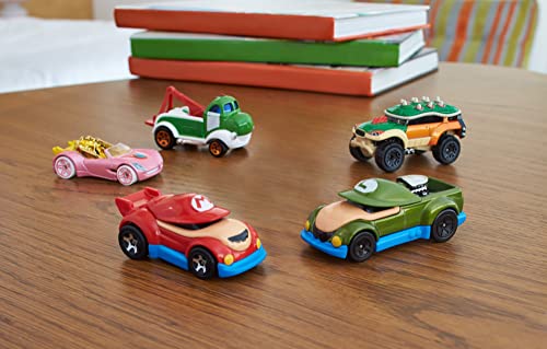 Hot Wheels Super Mario Character Car 5-Pack With Mario, Luigi, Princess Peach, Yoshi & Bowser Vehicles In 1 Set, Gift For Ages 3 Years Old & Up #TOP1