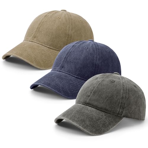 Casquette de baseball vintage anti transpiration lot 3 chapeaux coton reglables
