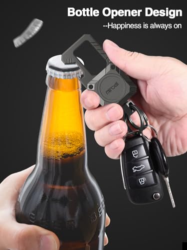 Image of Miroddi Keychain Tracker, Men's Key Chain Works with Find My(iOS Only), Heavy Duty Keychain Carabiner Bottle Opener, Car Key Chains with Finder, Anti-lost Keyrings Tracker, Rechargeable, Gunmetal