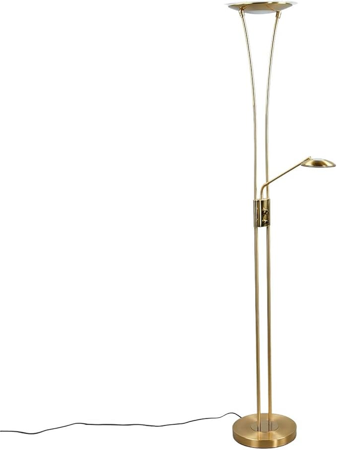 Lindby Lindby LED vloerlamp Eda (modern) in Messing uit overige metaal o.a. voor woon-/ eetkamer, inclusief lichtbron - uplighter