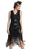 vestido años 20 letizia Vestido con fleco de cuentas de estilo de los años 20, buena opción para tales ocaciones: fiesta temática Gran Gatsby, fiesta de estilo de los años 29, flapper fiesta, Prom, o otros usos diarios.