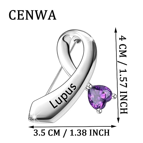 CENWA Lupus Disease Purple Ribbon Pin Lupus Awareness Gift Purple Awareness Lupus Survivor Gift2