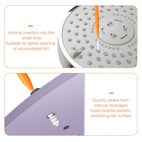 Image of 80pcs Shower Head Cleaner Picks Tools, Including 30 Cleaning Brushes & 50 Showerhead Hole Brushes Practical Unclogger Tools for Small Holes Sink Gaps (Orange, White)