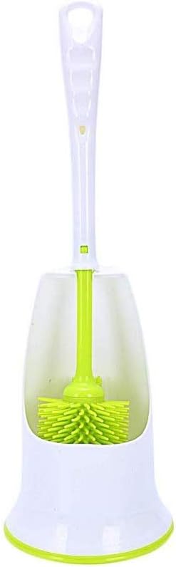 Toilet Brush, and Holder for Bathroom Cleaning with Long Non-Slip Handle
