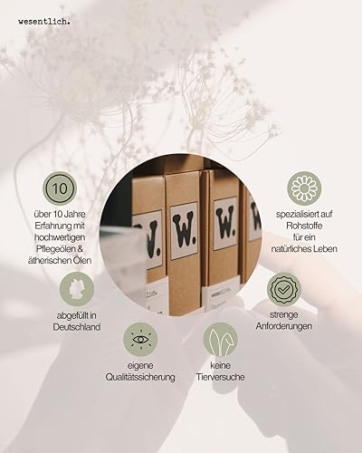 wesentlich. Traubenkernöl Bio 50ml mit Pipette | Kaltgepresst & Hautstraffend | Leichtes Öl für Gesichtspflege & Massage | 100% Natürlich