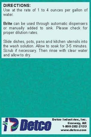 Miniatura 6 de Brite - Detergente manual profesional para ollas y sartenes, limpiador líquido de jabón para lavar a mano