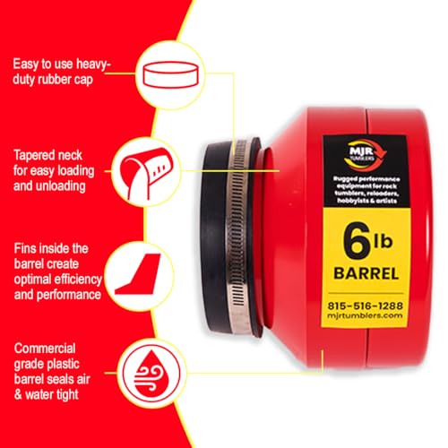 MJR Tumblers Commercial Duty 6lb Rock Tumbler. Capable of Running 4 Different Barrel Sizes & Combinations. Unmatched Quality, Durability & Versatility. MJR is a USA Disabled & Veteran Owned Company.