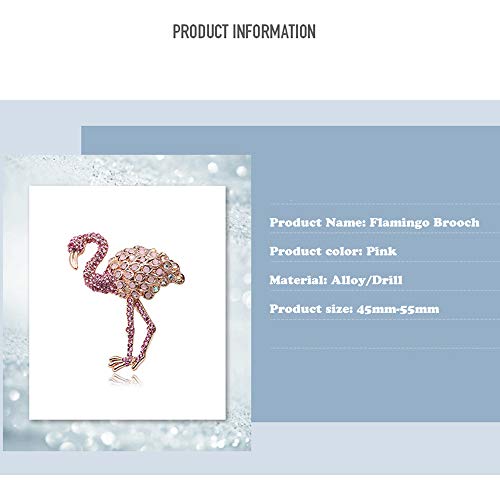 Koobook 1Pcs Enamel Crystal Animal Flamingo Brooch Pin Fashion Pink Bird Collar Lapel Breastpin Corsage Badge For Women #TOP1