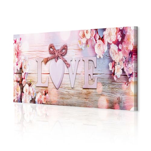 Peinture sur toile Love decomonkey pour habiller un grand mur vide de salon avec style