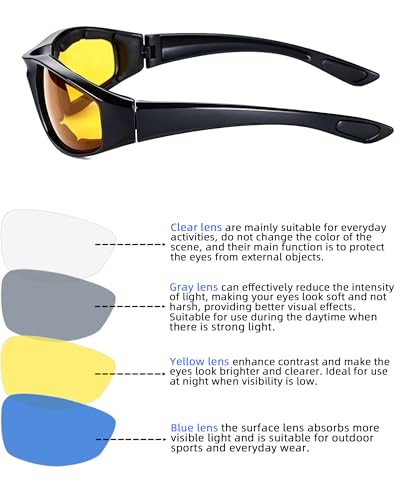 YISUGOOC 4-Pair Motorcycle Glasses