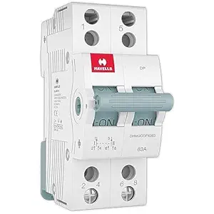 Havells Higher Rating MCB Changeover DP PVC Plastic Base Model (White)