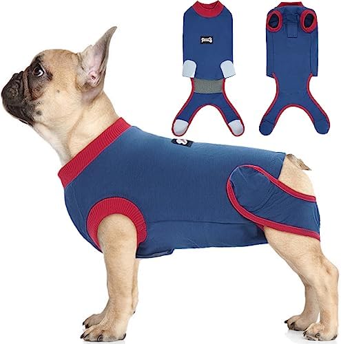 IDOMIK Dog Recovery Suit After Surgery, Soft Dog Surgery Recovery Suit for Male Female Pet Dogs Cats, Dog Spay Neuter Onesie Snugly Shirt, Dog Cone Alternative Anti-Licking Abdominal Wound