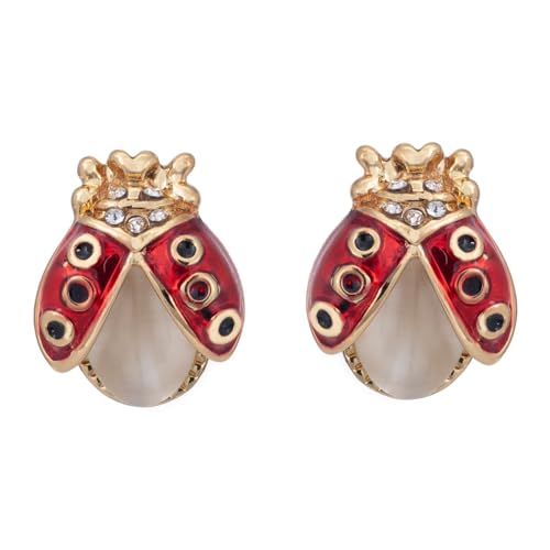 Estele Non-Precious Metal 24 Kt Gold Plated Monalisa lady bug Stud Earrings for women (Black) (721/705 ER) (B08CQ2N171) Amazon Price History, Amazon Price Tracker
