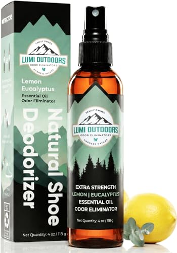 Lumi Outdoors Natural Shoe Deodorizer Spray (700+ Sprays) - Odor Eliminator for Smelly Shoes,...