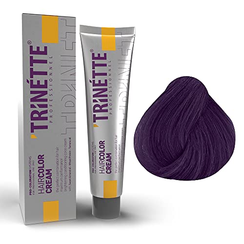Trinette Professionnelle No 4.22 Violet Aubergine Permanente Crème Colorante 100 ml – Tons Violets Intenses, Reflets Pourpre Profonds, Haute Couvrance,...