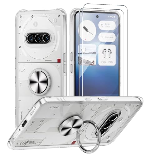 Coque Nothing Phone 3a Transparente haut de gamme avec anneau argenté éclatant